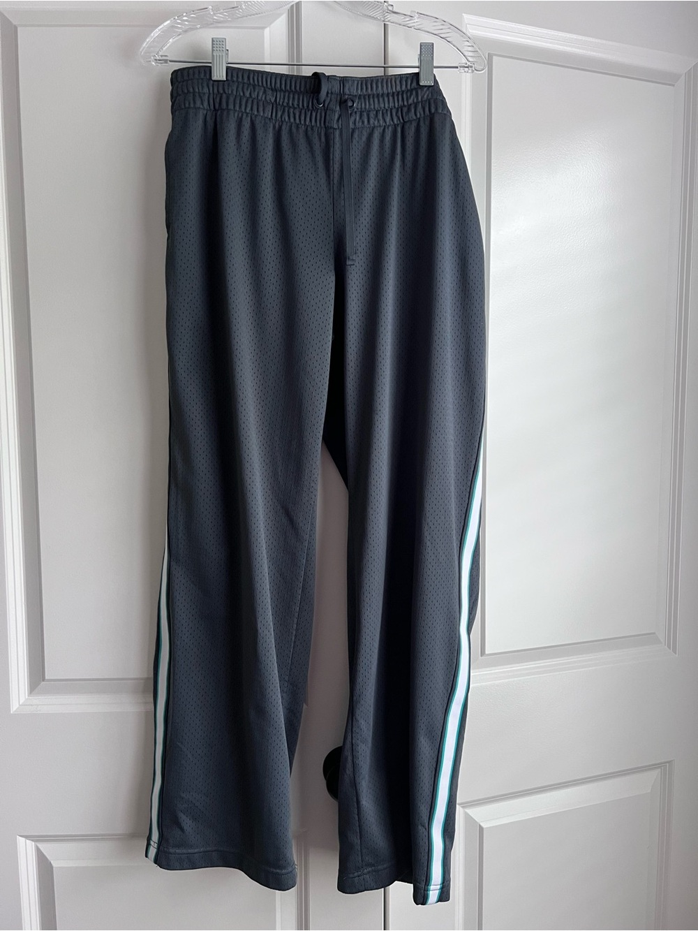 Danskin Women’s Gray Track Pants with Side Stripes, size L 12/14